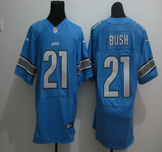 Nike Detroit Lions 21 Reggie Bush Light Blue Elite Jersey