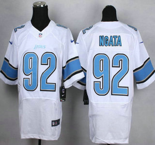 Nike Detroit Lions #92 Haloti Ngata White Elite Jersey