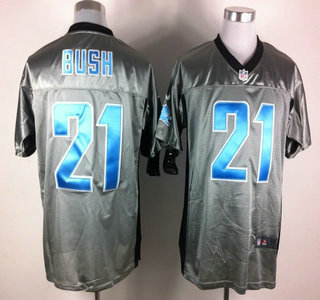 Nike Detroit Lions 21 Reggie Bush Grey Shadow Elite Jersey