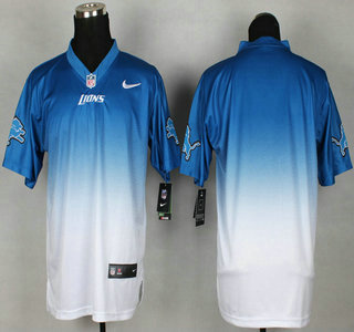 Nike Detroit Lions Blank Light Blue With White Fadeaway Elite Jersey