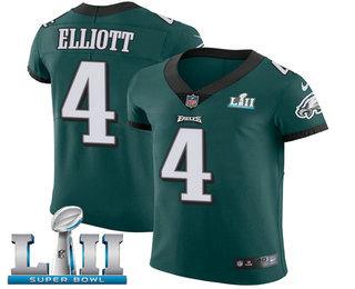 Nike Eagles #4 Jake Elliott Midnight Green Team Color Super Bowl LII Men's Stitched NFL Vapor Untouchable Elite Jersey