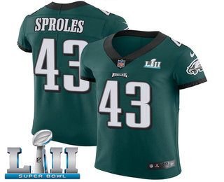 Nike Eagles #43 Darren Sproles Midnight Green Team Color Super Bowl LII Men's Stitched NFL Vapor Untouchable Elite Jersey