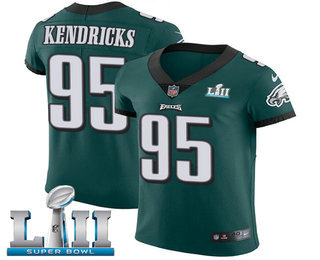 Nike Eagles #95 Mychal Kendricks Midnight Green Team Color Super Bowl LII Men's Stitched NFL Vapor Untouchable Elite Jersey