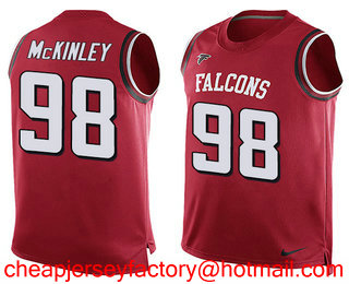 Nike Falcons #98 Takkarist McKinley Red Team Color Men's Stitched NFL Limited Tank Top Jersey