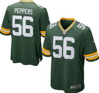 Nike Green Bay Packers #56 Julius Peppers Green Game Kids Jersey