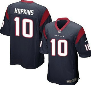 Nike Houston Texans #10 DeAndre Hopkins Blue Game Kids Jersey