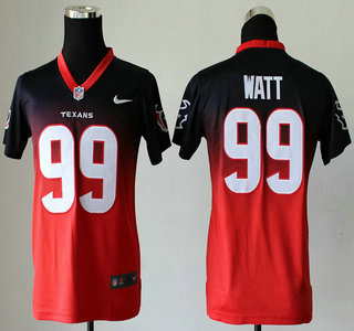 Nike Houston Texans #99 J.J. Watt Drift Fashion II Blue With Red Elite Kids Jersey