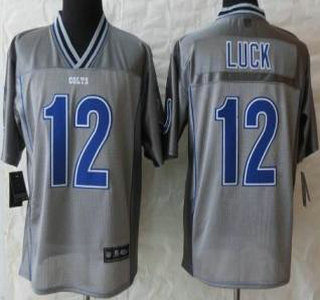 Nike Indianapolis Colts #12 Andrew Luck Elite Grey Vapor Jersey