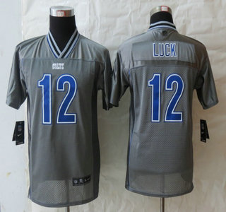 Nike Indianapolis Colts #12 Andrew Luck Grey Vapor Elite Kids Jersey