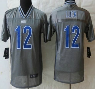 Nike Indianapolis Colts #12 Andrew Luck Grey Vapor Elite Kids Jersey