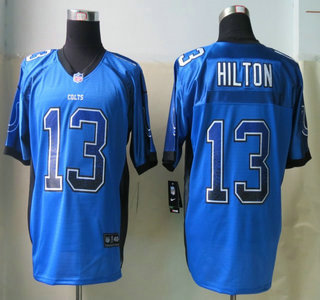 Nike Indianapolis Colts #13 T.Y. Hilton Drift Fashion Blue Elite Jersey
