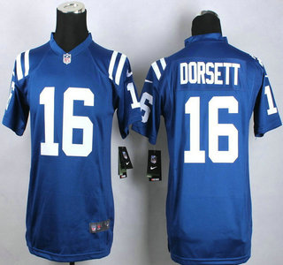 Nike Indianapolis Colts #16 Phillip Dorsett Blue Game Kids Jersey