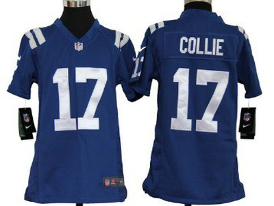 Nike Indianapolis Colts 17 Austin Collie Blue Game Kids Jersey