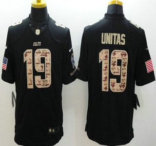 Nike Indianapolis Colts #19 Johnny Unitas Salute to Service Black Limited Jersey
