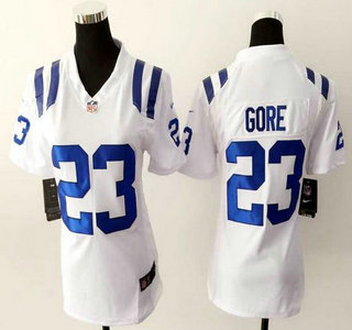 Nike Indianapolis Colts #23 Frank Gore White Game Womens Jersey