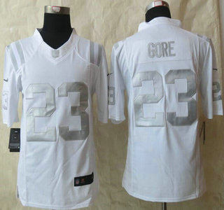 Nike Indianapolis Colts #23 Frank Gore White Platinum Limited Jersey