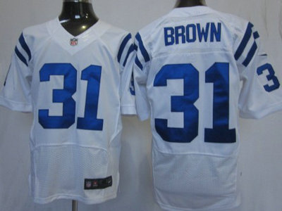 Nike Indianapolis Colts 31 Donald Brown White 2012 Nike NFL Elite Jersey