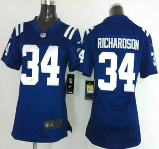 Nike Indianapolis Colts #34 Trent Richardson Blue Game Womens Jersey