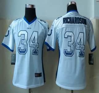 Nike Indianapolis Colts #34 Trent Richardson Drift Fashion White Elite Womens Jersey