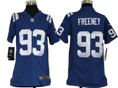Nike Indianapolis Colts 93 Dwight Freeney Blue Game Kids Jersey