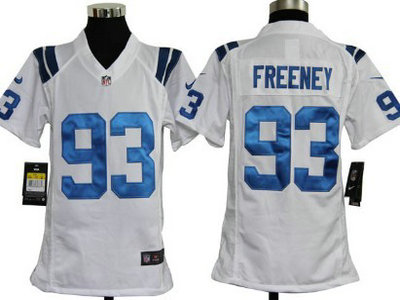 Nike Indianapolis Colts 93 Dwight Freeney White Game Kids Jersey