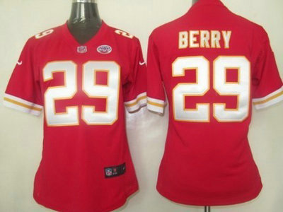 Nike Kansas City Chiefs 29 Eric Berry Red Womens Team Jersey