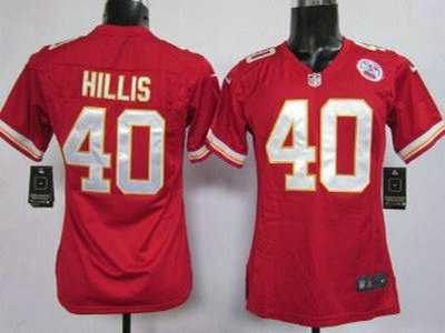 Nike Kansas City Chiefs 40 Peyton Hillis Red Game Womens Team Jersey