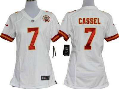 Nike Kansas City Chiefs 7 Matt Cassel White Game Womens Team Jersey