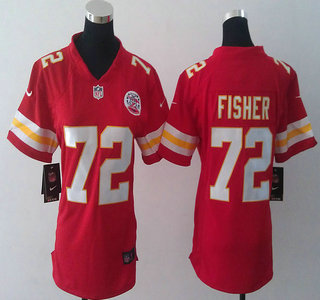 Nike Kansas City Chiefs #72 Eric Fisher Red Game Womens Jersey