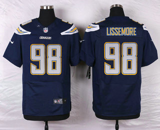 Nike Los Angeles Chargers #98 Sean Lissemore Navy Blue Team Color NFL Nike Elite Jersey