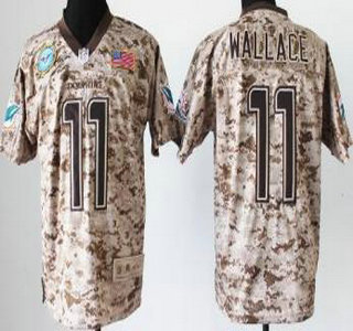 Nike Miami Dolphins #11 Mike Wallace Salute to Service Digital Camo Elite Jersey