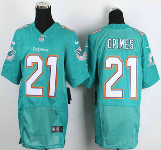 Nike Miami Dolphins #21 Brent Grimes 2013 New Style Green Elite Jersey
