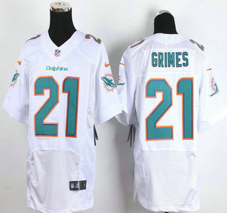 Nike Miami Dolphins #21 Brent Grimes 2013 New Style White Elite Jersey