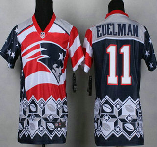 Nike New England Patriots #11 Julian Edelman 2015 Noble Fashion Kids Jersey