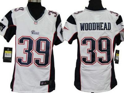 Nike New England Patriots 39 Danny Woodhead White Game Kids Jersey