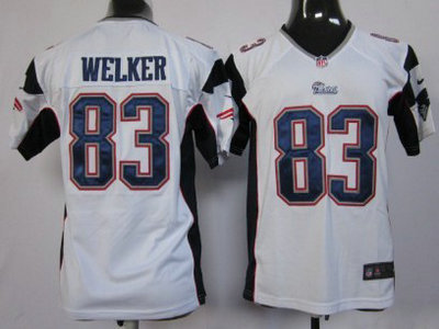 Nike New England Patriots 83 Wes Welker White Game Kids Jersey