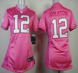 Nike New Orleans Saints #12 Marques Colston Pink Love Womens Jersey
