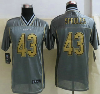 Nike New Orleans Saints #43 Darren Sproles 2013 Gray Vapor Elite Kids Jersey