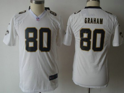 Nike New Orleans Saints 80 Jimmy Graham White Game Kids Jersey