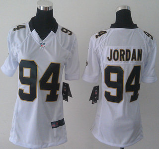 Nike New Orleans Saints #94 Cameron Jordan White Game Womens Jersey