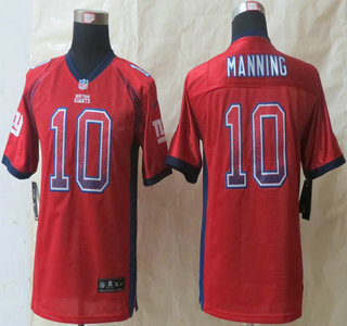 Nike New York Giants #10 Eli Manning 2013 Drift Fashion Red Kids Jersey