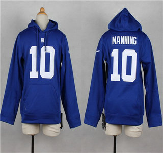 Nike New York Giants #10 Eli Manning Blue Kids Hoody