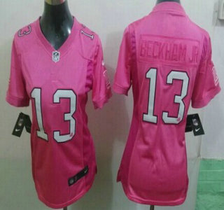 Nike New York Giants #13 Odell Beckham Jr Pink Love Womens Jersey