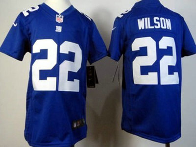 Nike New York Giants 22 David Wilson Blue Game Kids Jersey