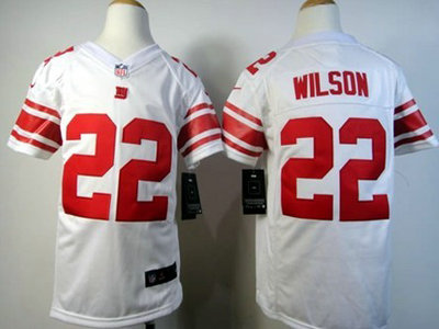 Nike New York Giants 22 David Wilson White Game Kids Jersey