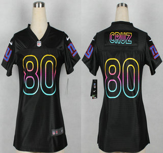 Nike New York Giants #80 Victor Cruz Pro Line Black Fashion Womens Jersey