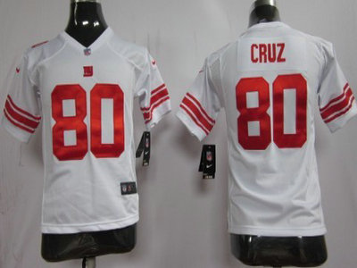 Nike New York Giants 80 Victor Cruz White Game Kids Jersey