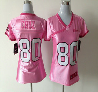 Nike New York Giants #80 Victor Cruz Women's Love Pink Elite Jersey