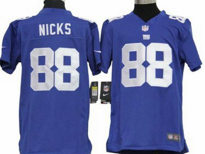 Nike New York Giants 88 Hakeem Nicks Blue Game Kids Jersey