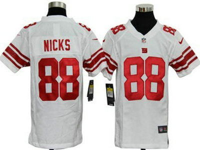 Nike New York Giants 88 Hakeem Nicks White Game Kids Jersey